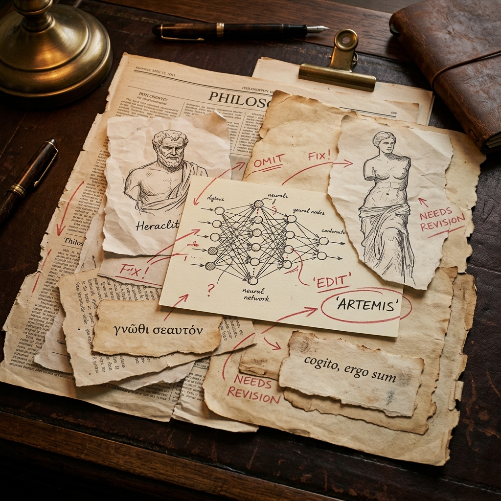 Editorial collage for legal content strategy showing a law book and red-pencil edits